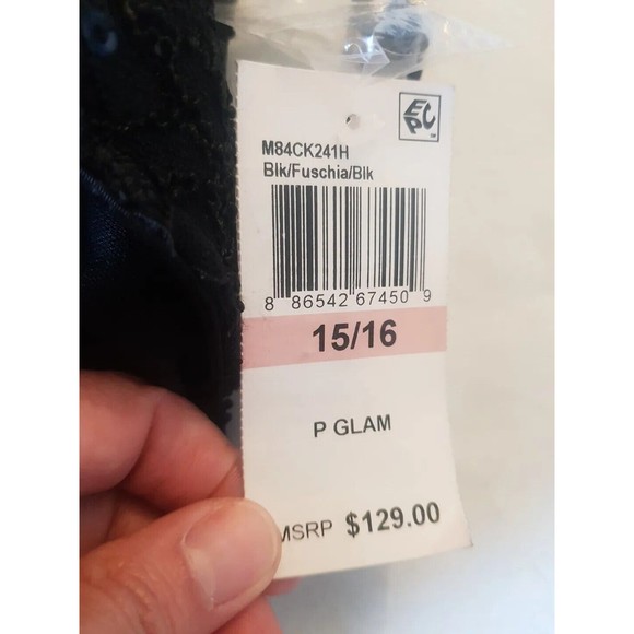 B. Darlin Womens Blouse Crop Top Size 15 Sz 16 Sequined Lace Evening Prom Party - Picture 7 of 13